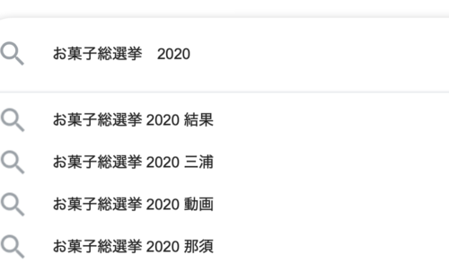 Google検索,お菓子総選挙2020,三浦春馬,那須
