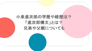 小泉進次郎の学歴や経歴は？「進次郎構文」とは？兄弟や父親についても